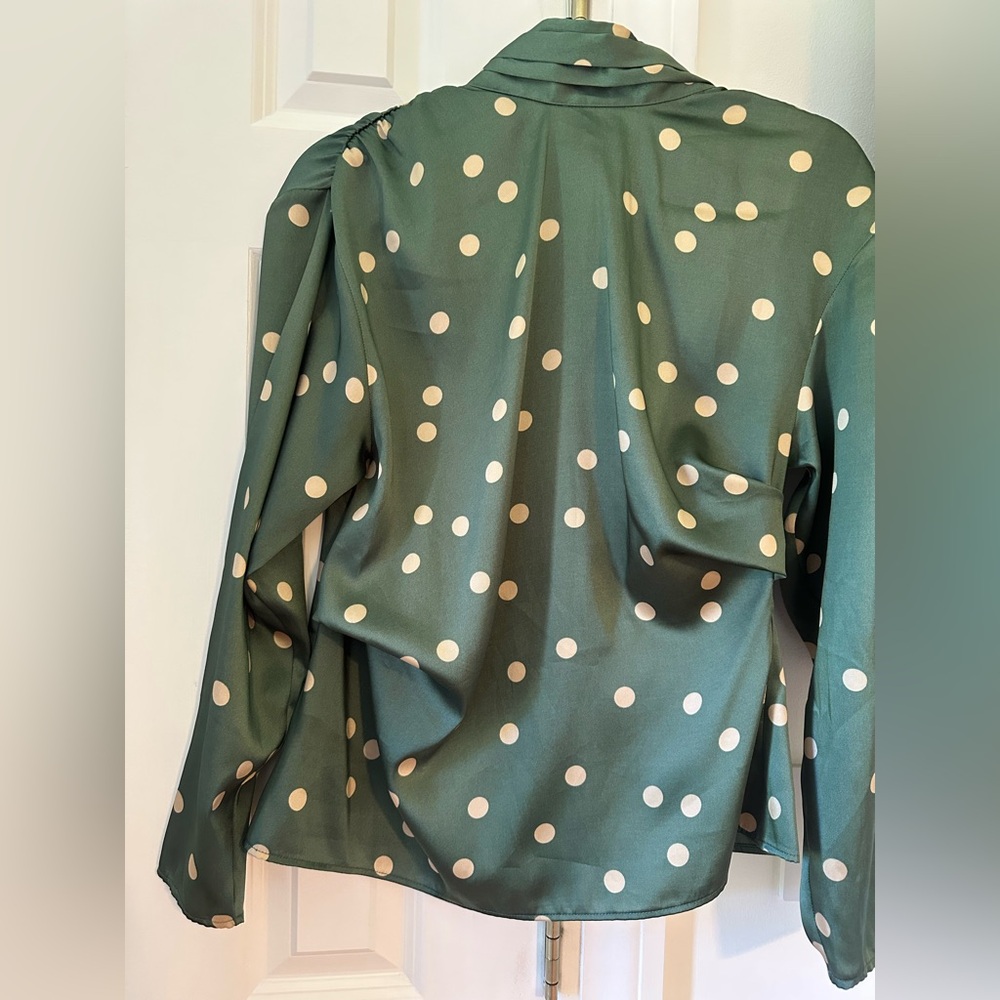 ZARA Polka Dot Green Blouse